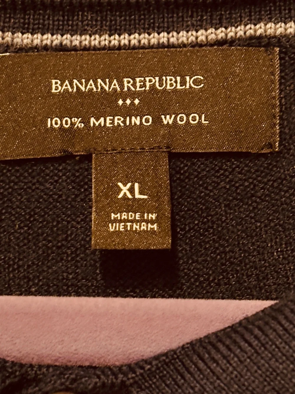 Banana Republic Men's Merino Wool Knit Collared Button Neck Sweater Blue XL Fall